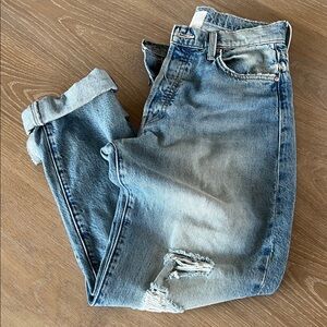 MOTHER Blue Distressed Women Jeans